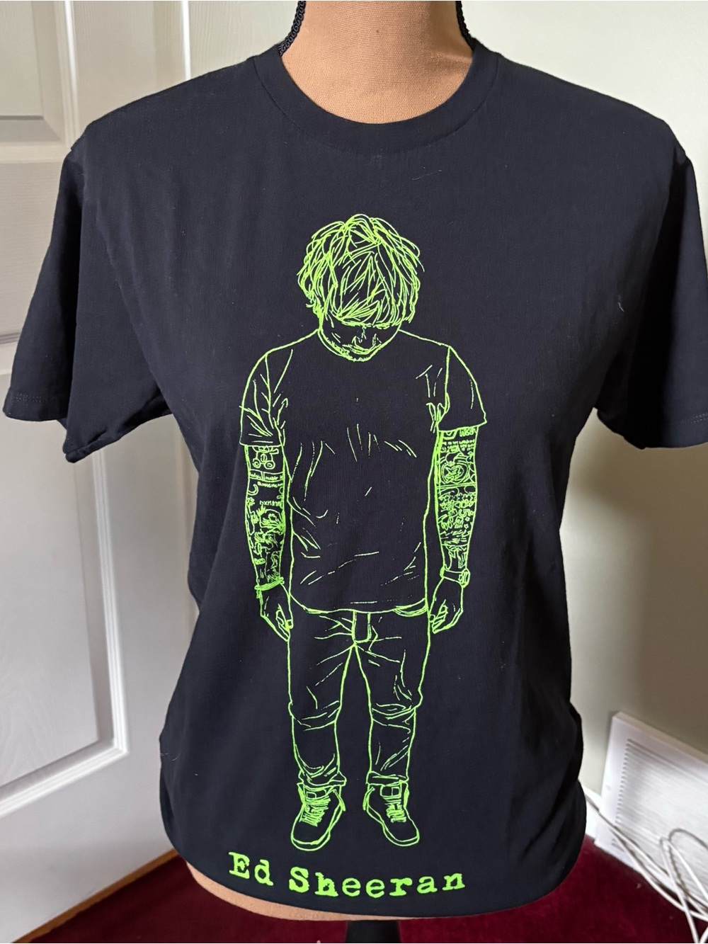 Ed Sheeran X Tour Concert Graphic T Shirt Medium Black Green Neon